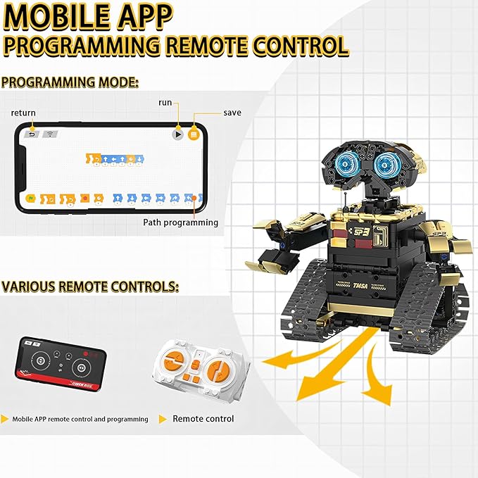 5 in 1 Robot STEM Robot Building Kit Science APP & Remote Control Blocks Technic Educational Building Blocks Set Robotics Toys for Boys Kids Ages 8-12(695 Pieces)