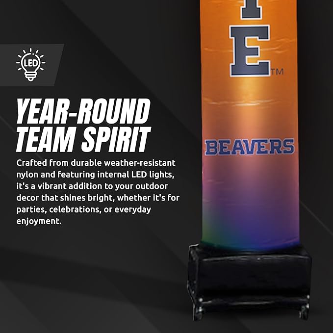 NCAA Oregon State Beavers Football Wacky Waving Inflatable Tube Guy with LED Lights & Built-in Blower - 6" x 36" x 96" Inflatable Tube Man Crazy Sports Fan Outdoor Party Decoration
