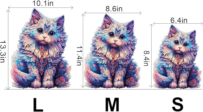 Wooden Puzzles for Adults - Ragdoll Cat Puzzle Wood Puzzles Adult - Wooden Jigsaw Puzzles Unique Animal Shape Relax Puzzles (M - 8.6 * 11.4in)