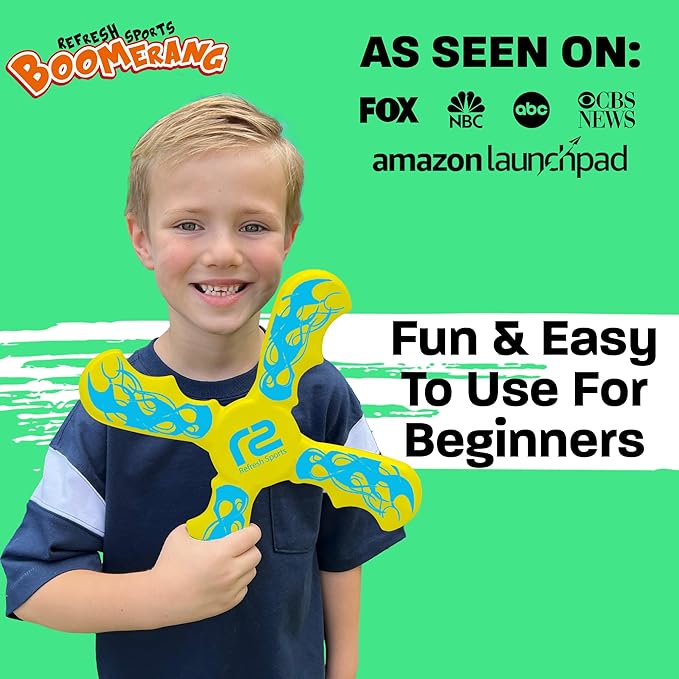 Kids Beach Toys Boomerang - Ultimate Beach Boomerangs for Beaches - Fun Easter Basket Stuffers for Boys & Girls - Playdates Sand Toys Soft Colorful Designs & Tons Of Fun Toy Easter Gifts For Kids