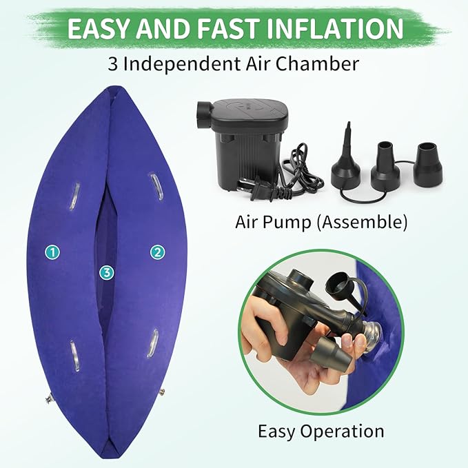 lefeke Sensory Chair for Kids,60" Includes Electric Air Pump,Inflatable Sensory pod for Children, Sensory Toys for Kids with Autism,Sensory Peapod,Purple