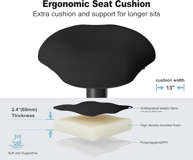 Wobble Stool - Adjustable Height Standing Desk Chair | Sit Stand Stool with 360-Degree Non-Slip Swivel Base|for Home,Office and Classroom(Walnut)