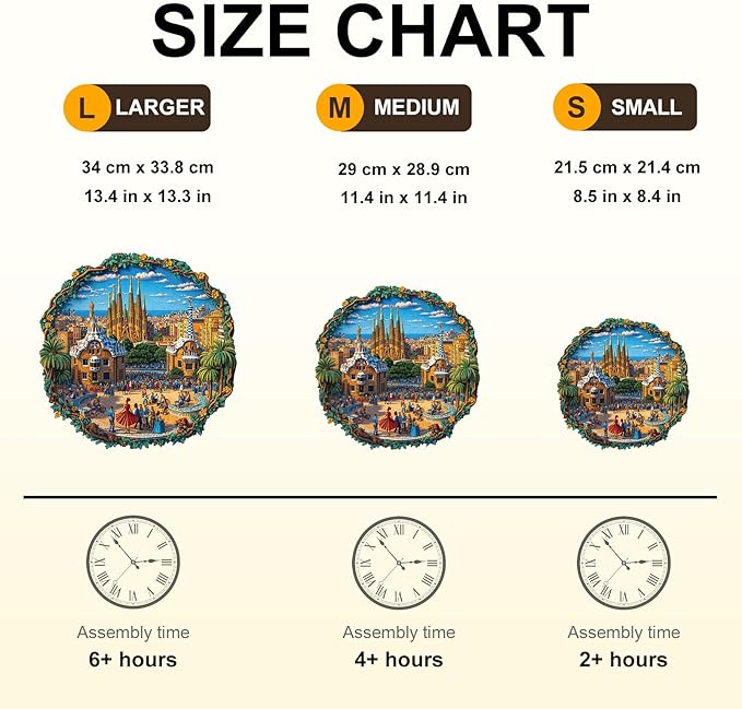 Jigfoxy Wooden Puzzles for Adults, Barcelona Plaza Wood Puzzles Adult, Unique Animal Shape Wooden Jigsaw Puzzles for Adults, Birthday Gifts for Puzzle Lovers, Family, Friend (M-11.4 * 11.4in-200pcs)