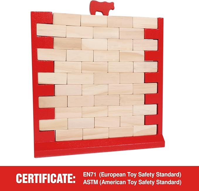 GOTHINK Brick Wall Game, Fun Family Game for Boys and Girls, Develop Skills and Strategy, Perfect for Indoor and Outdoor Parties, Family Game Nights, and More