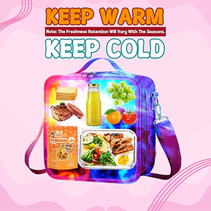 Bento Lunch Box Set for Girl Kids, with 10oz Soup Thermo, Leak-Proof Food Containers, Insulated Nylon Preppy Lunch Bag with Adjustable Strap for Girls School Travel Picnic