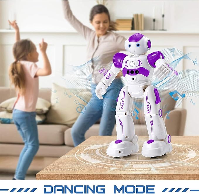 KingsDragon RC Robot Toys for Kids, Gesture & Sensing Programmable Remote Control Smart Robot for Age 3 4 5 6 7 8 Year Old Boys Girls Birthday Gift Present,Purple