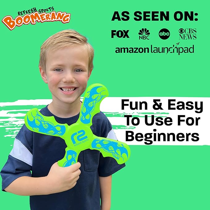 Boomerangs for Kids: Best Soft Flying Toy - Gifts for Boys & Girls All Ages - Fun Boy Stocking Stuffers - Boys Toys Age 8-10 Year Old & 10-12 & Up - Outdoor Flying Disc & Beach Toys for Kids Presents