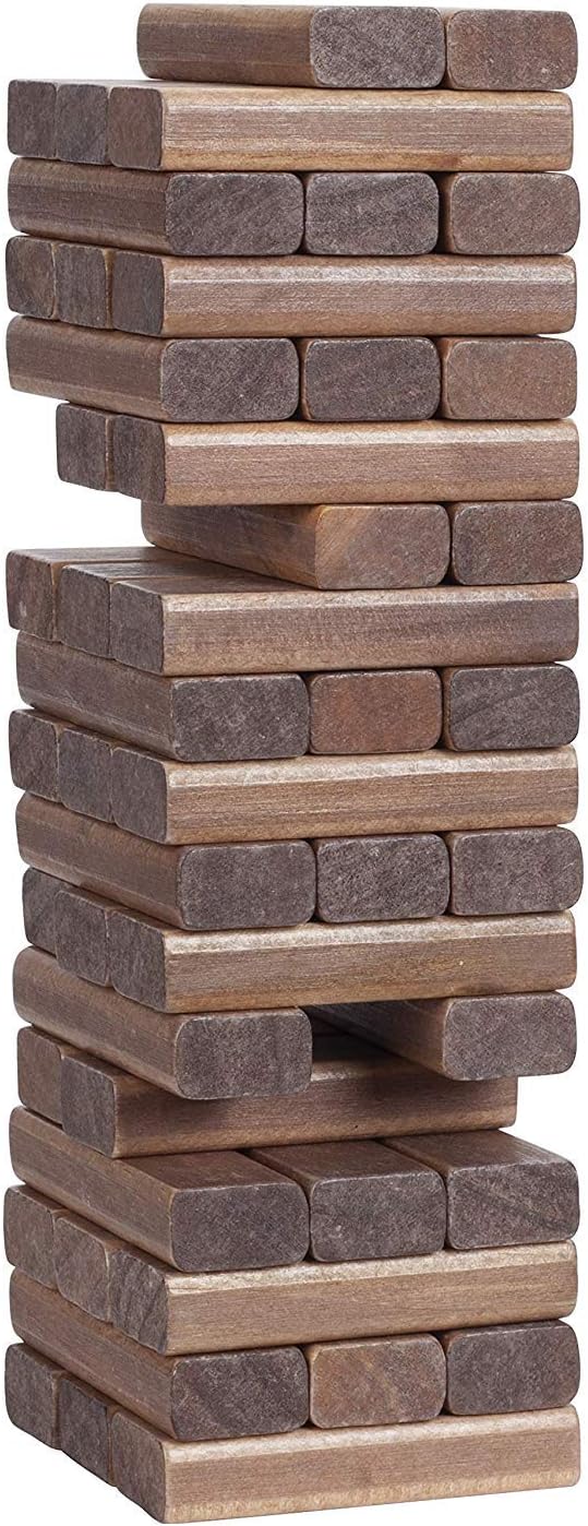 WE Games Wooden Block Stacking Party Game for Adults, Tumble Tower Wedding Guest Book Alternative, Tabletop Games, Includes Storage Case, 12 inches