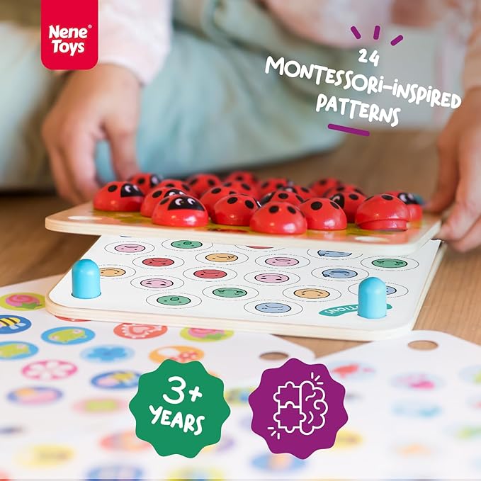 Nene Toys Educational Memory Extension Cards - 24 Extra Themed Patterns โ Additional Matching Cards with Numbers, Letters, Animals, Body Parts Exclusive Size