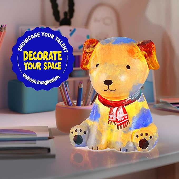 Paint Your Own Dog Lamp Kit, Art Supplies Painting Kits for Kids, Arts and Crafts for Kids Ages 8-12, Dog Toys Girls Boys Halloween Birthday Christmas Gifts Ages 3 4 5 6 7 8 9 10 11 12+