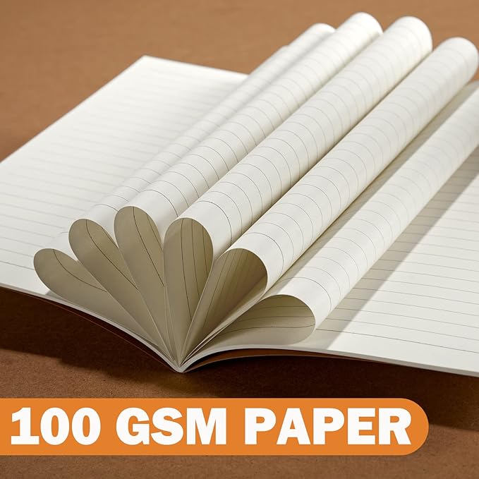 150 Pack Kraft Notebook Journals 5.82 Inch x 4.13 Inch A6 Journal Softcover Notebooks Bulk for Kids Student Writing Sketch Travel Journal Office Notepad with 48 Pages 24 Sheets, Lined (Black, Brown)