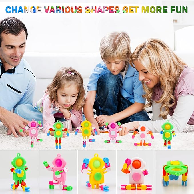 SoulLife 24 Pack Pop Fidget Spinners Bulk, Deformable Astronaut Key Chain Fidget Toys Bulk, Stocking Stuffers Birthday Gifts Party Favors for Kids, Student Gifts Classroom Prizes