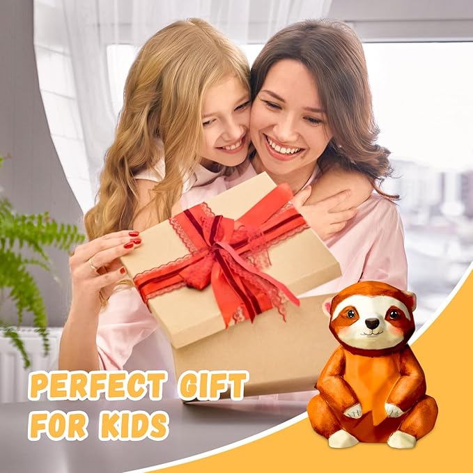 Paint Your Own Sloth Lamp Kit, Art Supplies Arts and Crafts for Kids Ages 8-12, DIY 3D Sloth Night-Light, Creativity Painting Kit Toy for Girl Boy Teen, Birthday Gift for Daughter Son