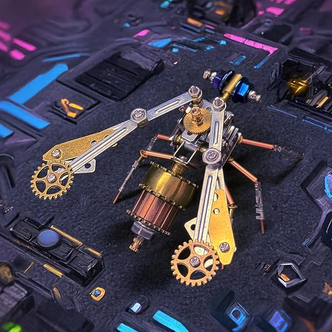 Metal Insect Bug Mechanical Steampunk Sculptur Insect Clockwork 3D Steampunk Metal Puzzle Kits for Adults (Mechanical Insect)