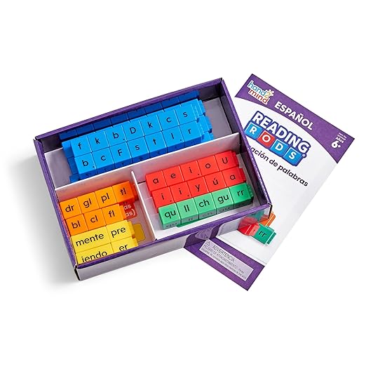 hand2mind Spanish Reading Rods Word Decoding, Word Building Activities, Alphabet Linking Cubes, Letter Blocks for Spelling, Learn Spanish for Kids, Spanish Classroom Must Haves