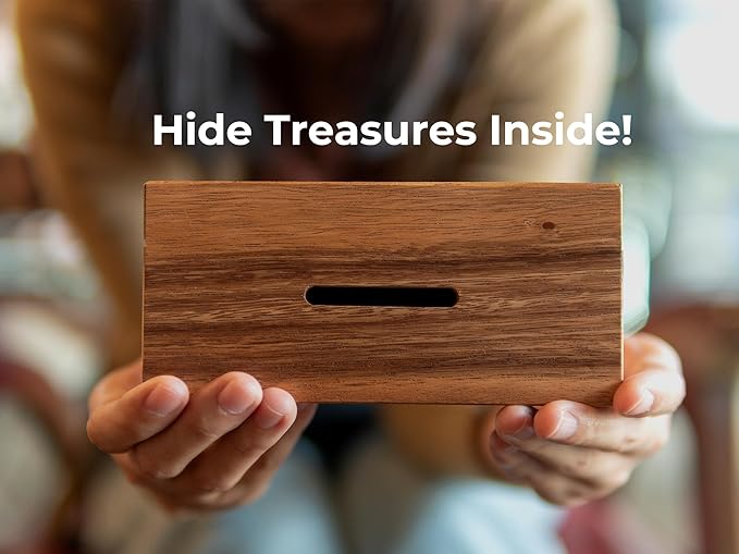 BSIRI Ziggurat Chest- Secret Box Brain Teaser Wooden Puzzle Boxes with Hidden Compartments. Ideal Mystery Box, Money Box, Jewelry Box, 3D Puzzle Lock Box, Gift Card, and Money Puzzle Box