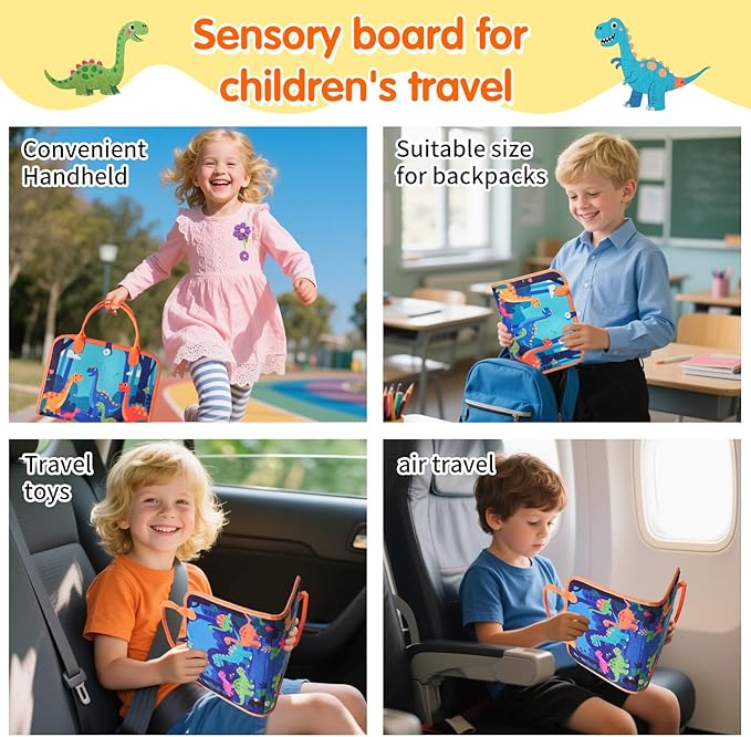 Busy Board-Montessori Toys for Toddlers,Sensory Toys for Girls,Learning Education Travel Toys for Toddlers,Activity Board Busy Book for Kids Birthday Gift (Blue)