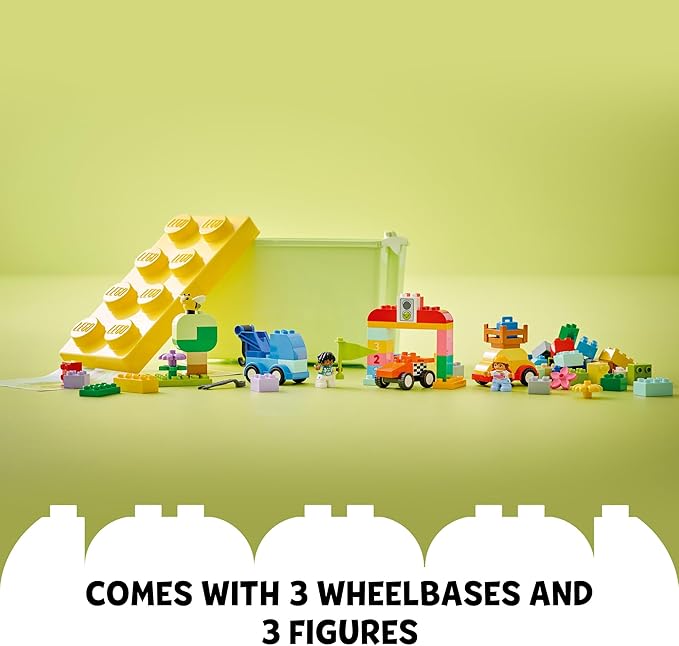 LEGO DUPLO Classic Cars and Trucks Brick Box Playset, Educational STEM Toy, Preschool Building Set for Toddlers Aged 18 Months Plus, Learning Toy to Develop Fine Motor Skills, 10439