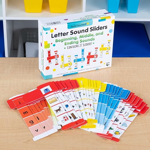 Really Good Stuff Letter Sound Sliders: Beginning, Middle, and Ending Sounds