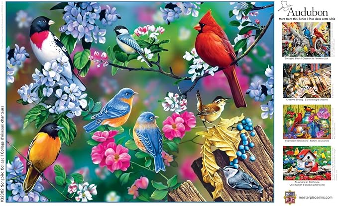 MasterPieces Audubon - Singbird Collage 300pc Ezgrip Puzzle