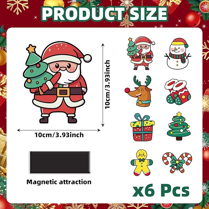 48 Pcs Christmas Crafts for Kids Color Your Own Christmas Caft Magnets, DIY Items for Operation Christmas Child for Classroom Decoration Art Activities Party Favors (Chrismas)