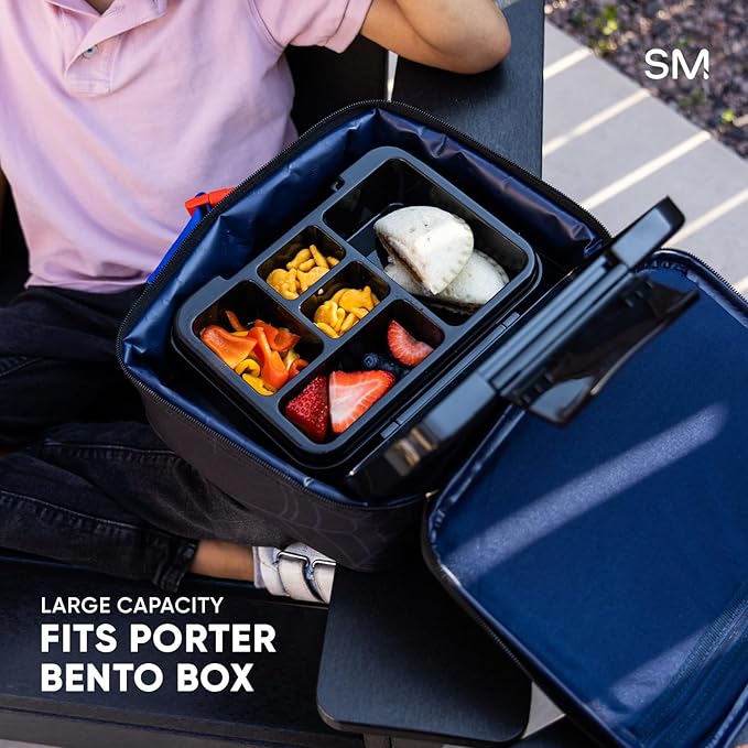 Simple Modern Kids Lunch Box for School | Reusable Insulated Lunch Bag for Toddler, Girl, and Boy | Meal Containers with Exterior & Interior Pockets | Hadley Collection | Shark Bite