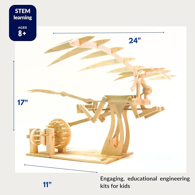 PATHFINDERS STEM Kit – Leonardo da Vinci Ornithopter | 3D Puzzle & Engineering Toy for Kids Ages 9+ | Educational Science & Learning Resource | Fun Gift Idea for Girls