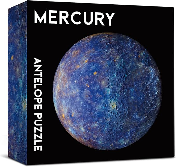 Antelope - 1000 Piece Mercury Jigsaw Puzzle for Adults, Space Planet Round Circle Solar System Puzzle, High Resolution, Matte Finish, No Dust