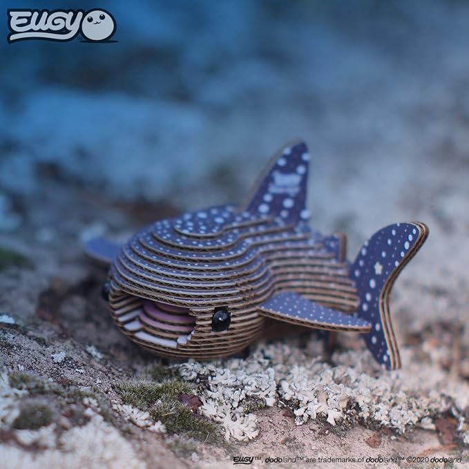 Eugy Whale Shark 3D Puzzle, 22 Piece Eco-Friendly Educational Toy Puzzles for Boys, Girls & Kids Ages 6+