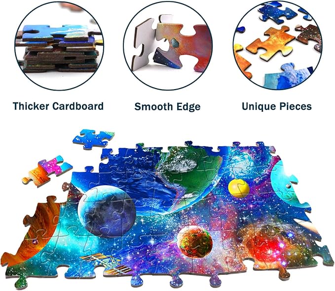 Puzzles for Kids Ages 8-10 6-8 - Solar System Planets Floor Puzzle- 200 Piece Jigsaw Puzzles for Kids Ages 10-12 Year Old and Adults.Colorful Children Puzzles for Girls and Boys Educational Toys
