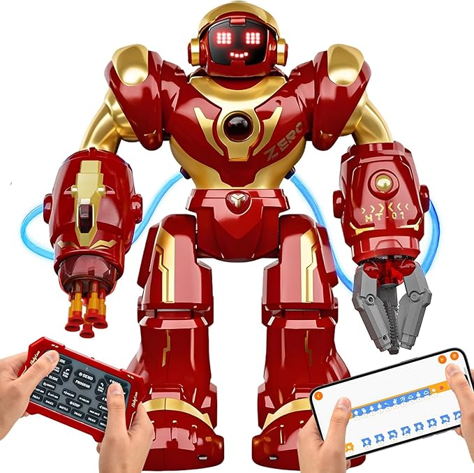 Holyton 5088 Smart Robots for Kids,Large STEM Programmable RC Robot, with Voice Control,APP Control,LED Eyes,Ideal Gift for 4 5 6 7 8 9 Years Old Boys and Girls