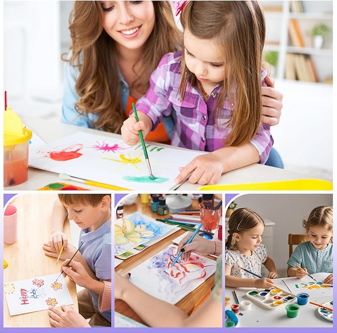 AROIC 50 Sheets Watercolor Paper Bulk, 6 Sizes 9" x 12",8" x 10",8" x 8" etc.(300 GSM), White Water Color Paper for Kids, Adults, Artists, Painting & Craft Paper, Watercolor Paper, Drawing Supplies