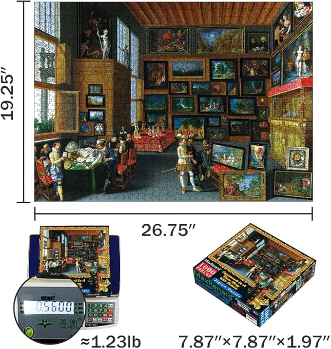 MaxRenard Game Jigsaw Puzzle 1000 Pieces for Adult Oil Painting Collection Cognoscenti in A Room Hung with Pictures Famous Artwork Toy