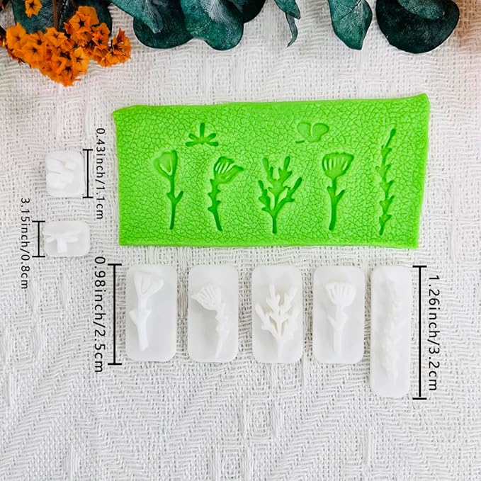 Polymer Clay Molds Nature Garden Set – 7PCS Botanical and Insect Texture Clay Molds for Polymer Clay Jewelry, Floral Clay Tools for Earrings, Crafts and Nature-Inspired Designs