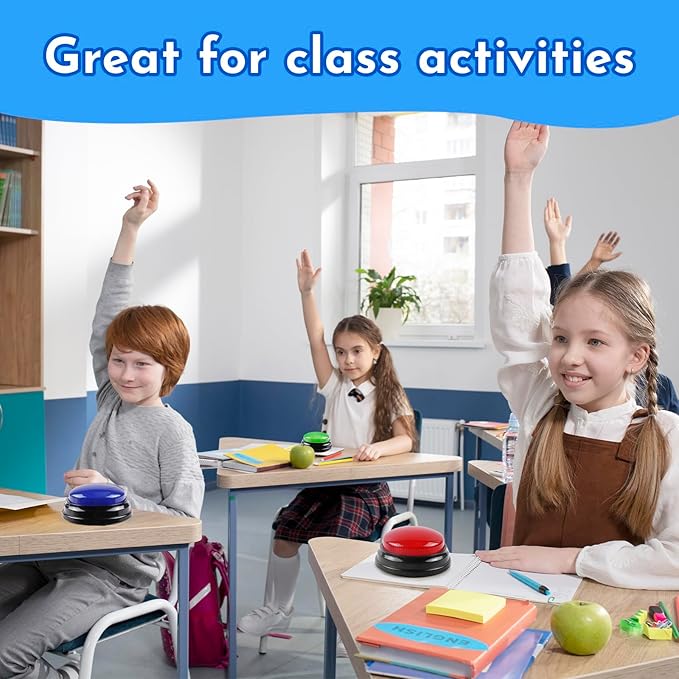 Buzzers for Trivia Games, Family Feud Buzzers for Adults, Game Buzzers with Lights and Sound, Answer Buzzers for Classroom, Perfect for Family Game and Trivia Nights
