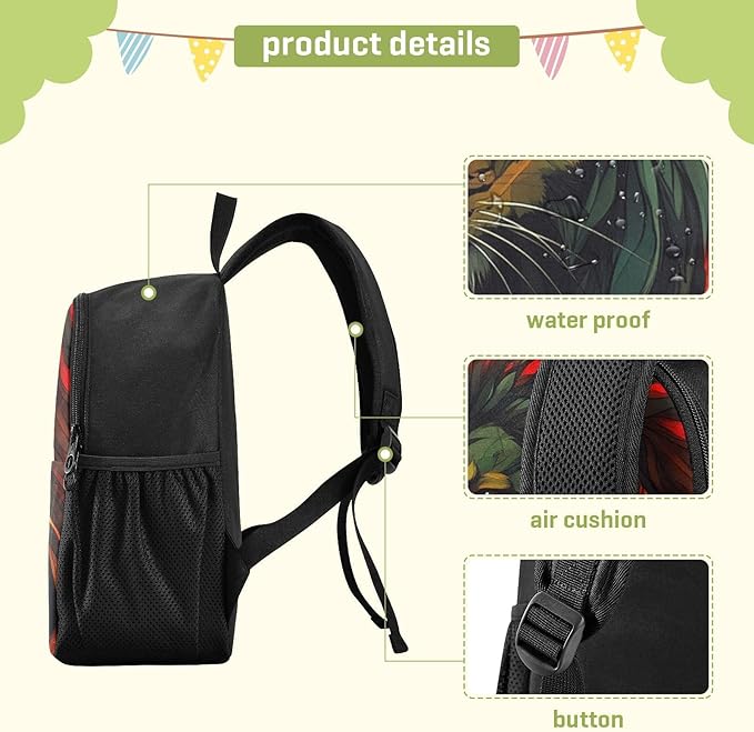 Animal Colorful Toddler Backpack for Boys Girls 3-6 Small Travel Backpacks for Kids Preschool Bookbag for Elementary Kindergarten for Travel School