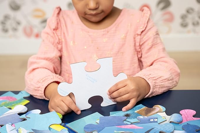 Crocodile Creek 36-Piece Jigsaw Floor Puzzle - Fun Floor Puzzles for Kids Ages 3-5 - Heavy-Duty Shaped Box for Storage - Garden Friends - 27" W x 20" H Finished