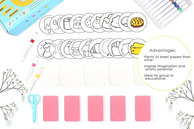 SanerDirect 67 Pack Magic Puffy Paint Kit, Foam Texture Painting with 30Pcs 3D Foam Art Paper & 24-Colored Markers, DIY Creative Craft Set for Kids