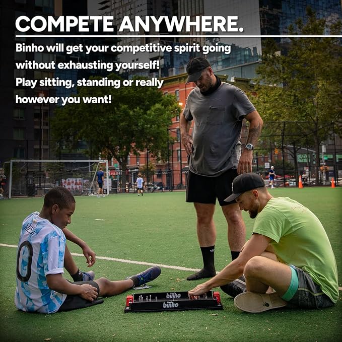 Binho Board Classic Board Game - 2-Player Fast-Paced Finger Flick Pinball Family Board Games - Portable Tabletop Sports Game Set for Any Occasion