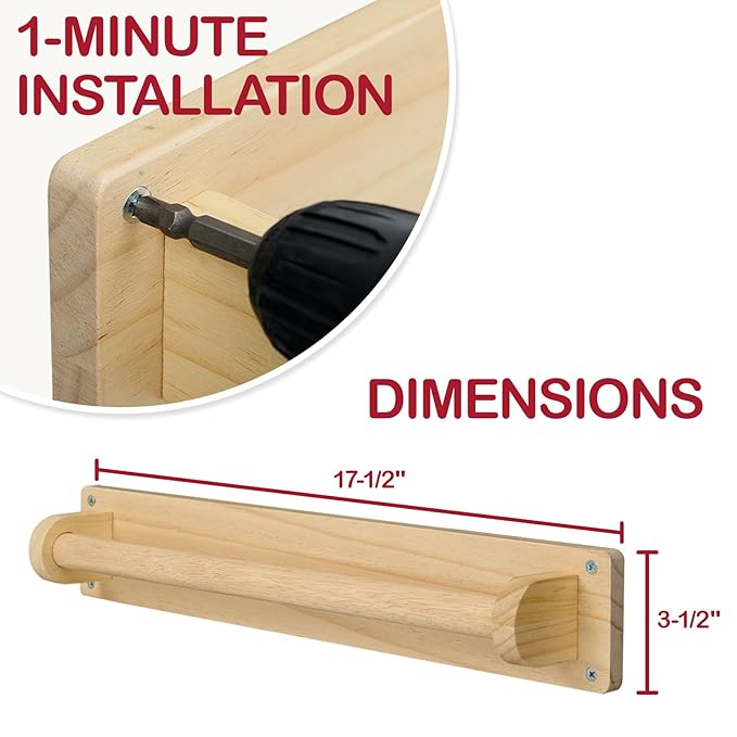 Monläurd® Wooden Baby Pull Up Bar – Montessori Wall-Mounted Handrail for Toddlers Learning to Stand, Balance & Walk, Safe Indoor Support for Early Motor Skill Development