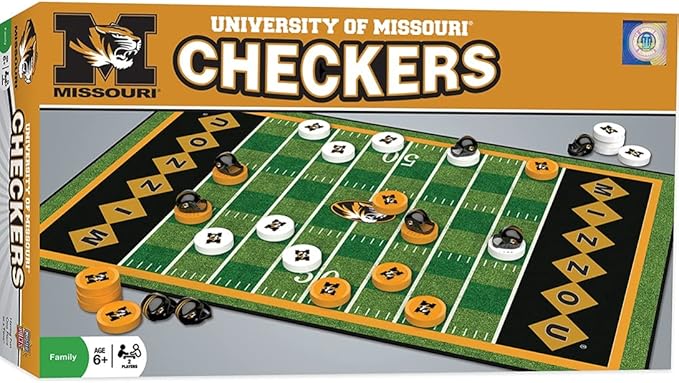 MasterPieces Family Game - NCAA Missouri Tigers Checkers - Officially Licensed Board Game for Kids & Adults
