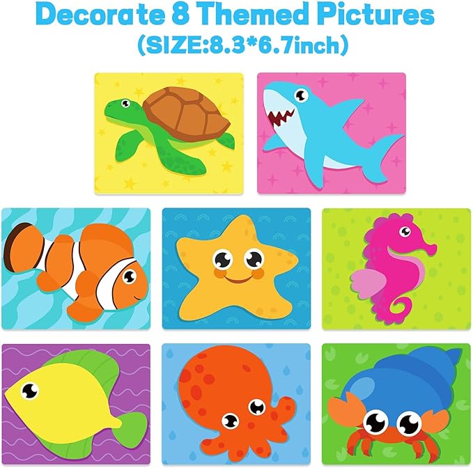 Foam Sticker Art Craft Activity for Kids Ages 3-5 4-6,Mess-Free Fun Sticker for Toddler, DIY 3D Foam Felt Craft Kit,Preschool Learning Toy Travel Game,Birthday Gifts for Boys Girls Ages 3 4 5 6 7 8