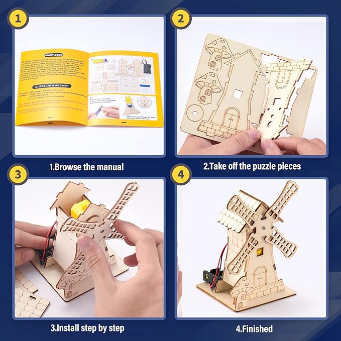 Yutin 5 Individual STEM Science Kits for Kids, Wood Arts and Craft Kits, STEM Toys for Boys Girls Age 8-12 8 10 12 13 14 Gift Idea, 3D Puzzles Building Engineering Model Set
