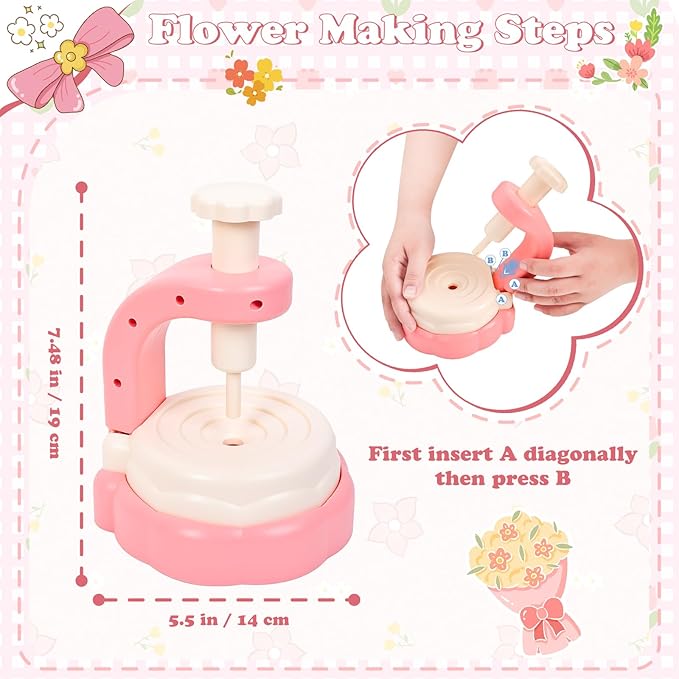 HOLYOWL DIY Flower Bouquets Craft Kits for Kids, Build Your Flower Bouquet Making Kits Educational Activity Toy Birthday Gifts for 4 5 6 7 8 9+ Years Old Toddler Girls & Boys