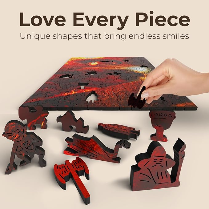 Crafthub Lord of The Rings Wooden Puzzles for Adults – A2 Size with 511 Pieces Wood Puzzles – You Shall Not Pass – Jigsaw Puzzles with Unique Shapes – 21.8" x14.8"