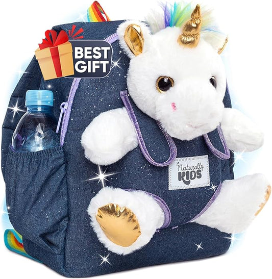 Naturally KIDS Unicorn Toys for Girls Age 4-6, Gifts for 5 Year Old Girls, Toddler Unicorn Backpack