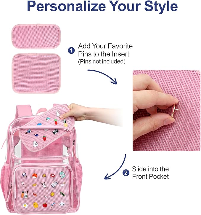 PACKISM Clear Backpack for School - 17 inch Large Heavy Duty Clear Bookbag, See Through PVC Backpacks (for age 12 above)