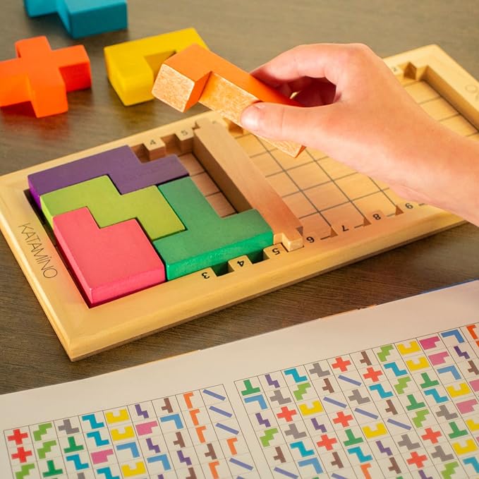 Katamino | The Original Wooden Color Shape Pattern Puzzle Game for Ages 6+ | 1 to 2 Players | 10 Minutes