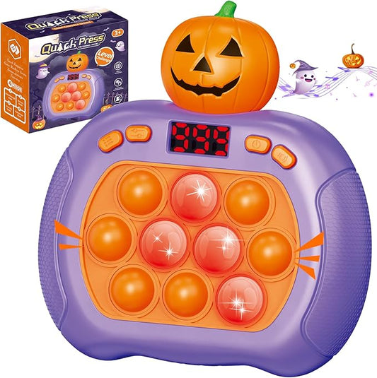 Halloween Pop Game Fidget Toys for Kids and Adults, Quick Push Pop Puzzle Light up Fidget Toy 8-12, Fast Push Bubble Sensory Toys for Kids Ages 3-12