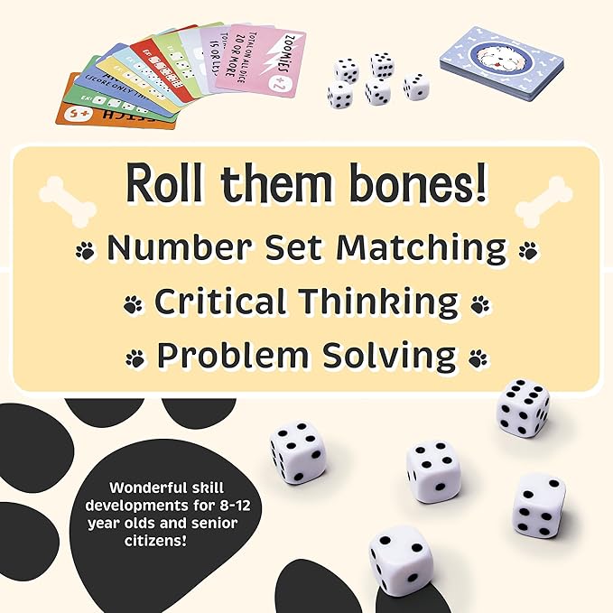 Lucky Dog Dice Game - Family Fun for Ages 8+ | Engaging Multi-Mode Play for 1-4 Players | Dog-Themed Strategy & Laughter | Kids & Adults